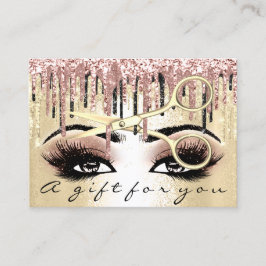 Geschenkgutschein Friseur Rose Gold Tropfen Makeup Visitenkarte
