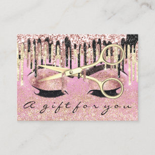 Geschenkgutschein Friseur Rose Rosa Makeup Lash Visitenkarte