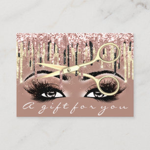 Geschenkgutschein Friseur Rose Skin Makeup Lash Visitenkarte