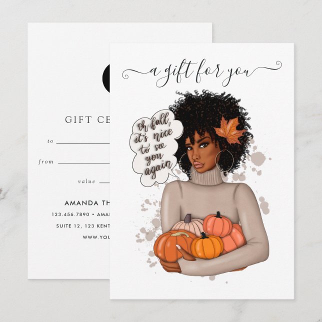Geschenkgutschein für afroamerikanische Erntedank (Vorne/Hinten)