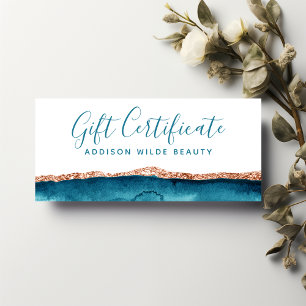 Geschenkgutschein für aquamarine und goldene Wasse