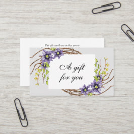 Geschenkgutschein für Aquarellblumen Visitenkarte