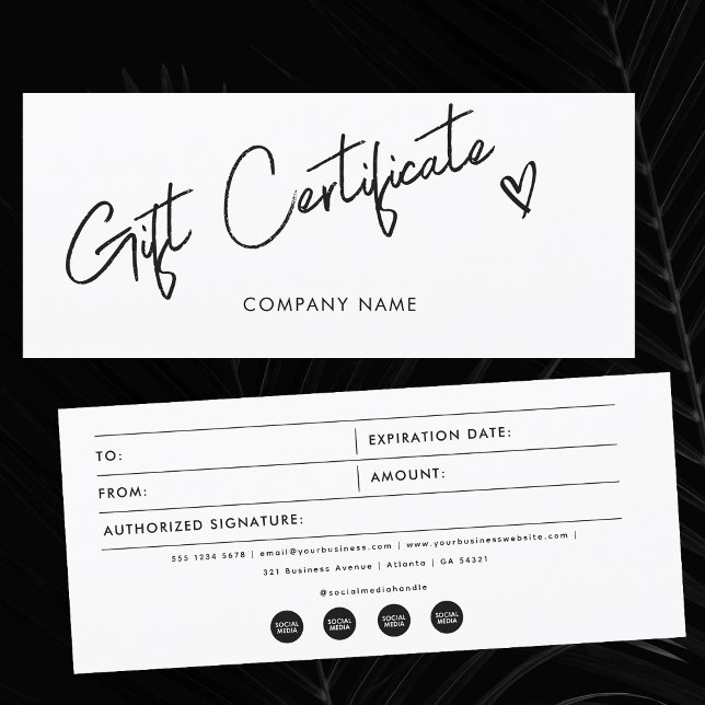 Geschenkgutschein für bearbeitungsfähige Unternehm (Editable Business Gift Certificate Voucher)