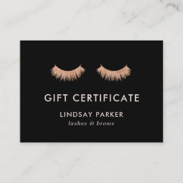 Geschenkgutschein für Black Eyelashes Makeup Artis Empfehlungskarte