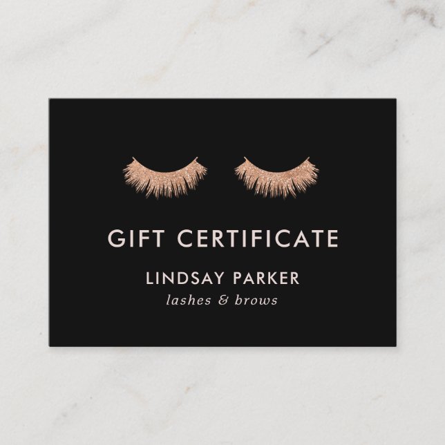Geschenkgutschein für Black Eyelashes Makeup Artis Empfehlungskarte (Vorderseite)