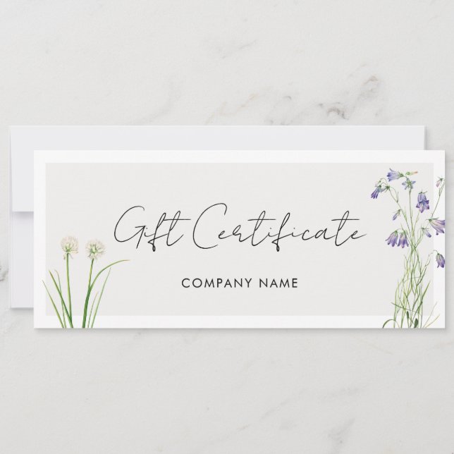 Geschenkgutschein für Boho-Firmenlogos (Rückseite)