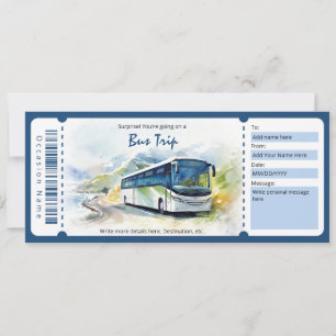 Geschenkgutschein für Busfahrkarten Einladung