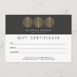 Geschenkgutschein für das elegante Gold Leaf Trio-