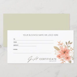 Geschenkgutschein für das elegante Peach Floral Lo