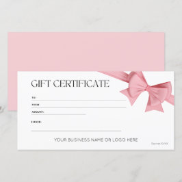 Geschenkgutschein für das elegante Rosa-Bow-Logo
