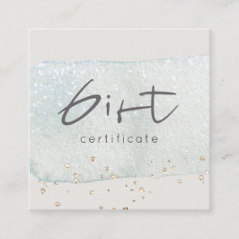 Geschenkgutschein für das Logo "Aqua Silver Brush  Quadratische Visitenkarte