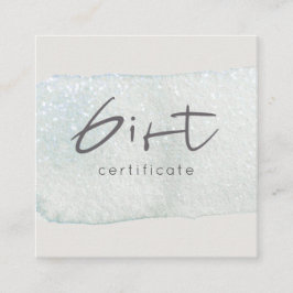 Geschenkgutschein für das Logo "Aqua Silver Brush  Quadratische Visitenkarte