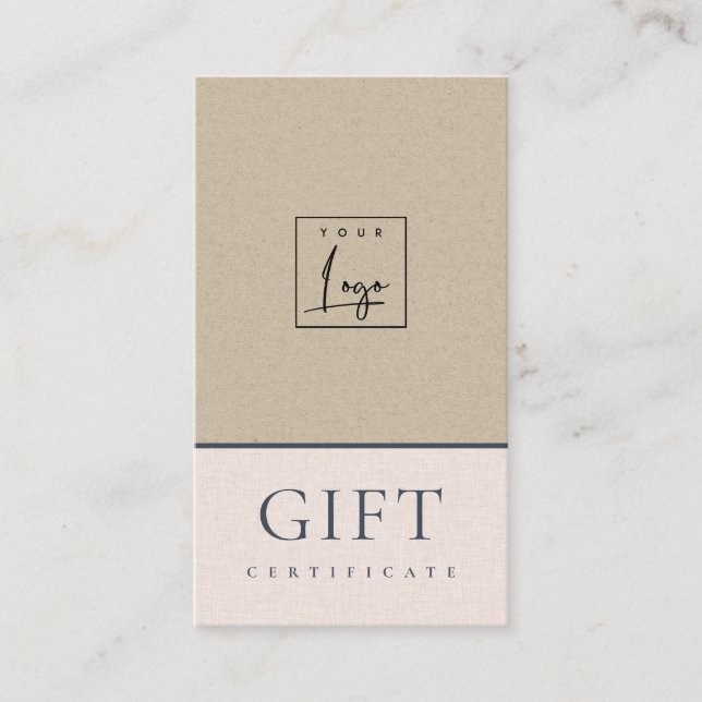 Geschenkgutschein für das Logo "Blush Kraft" für K Visitenkarte (Vorderseite)