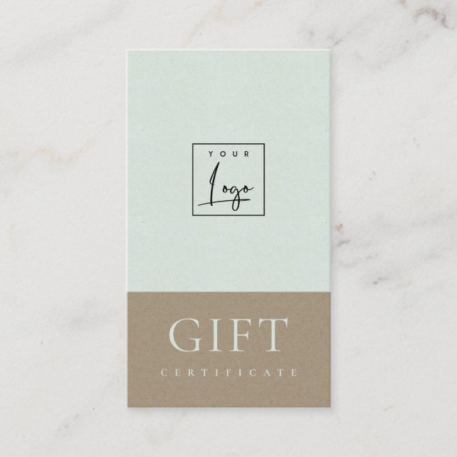 Geschenkgutschein für das Logo der Aqua Kraft-Kera Visitenkarte (Vorderseite)