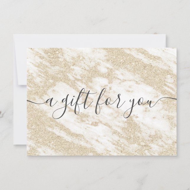 Geschenkgutschein für den Glitzer aus weißem Marmo (Vorderseite)