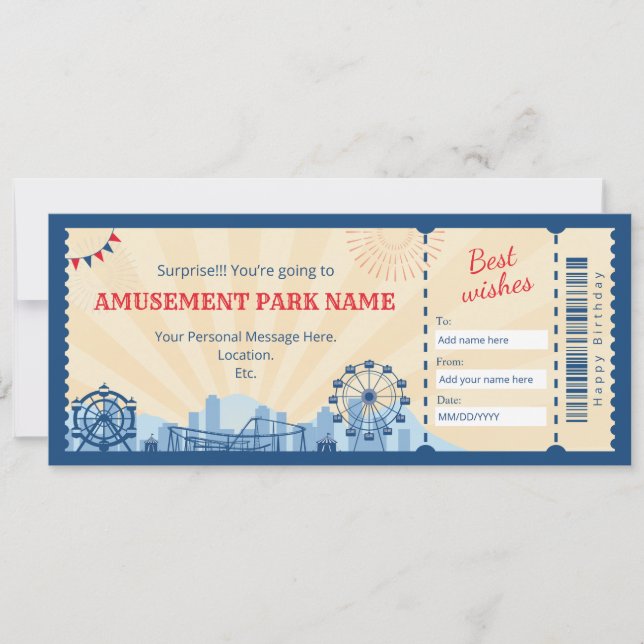 Geschenkgutschein für den Karnevalspark Einladung (Vorderseite)