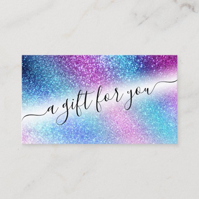 Geschenkgutschein für den lila Blauen Nebel Galaxy Visitenkarte (Vorderseite)