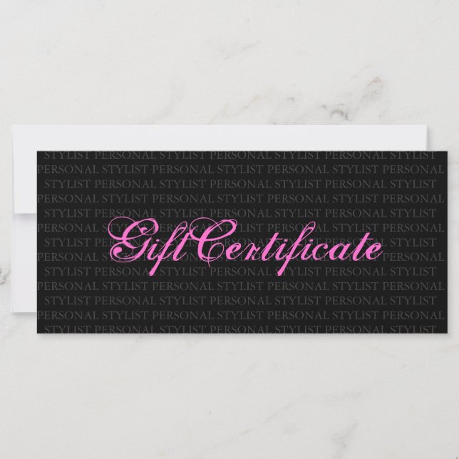 Geschenkgutschein für den persönlichen Stylist (Vorderseite)