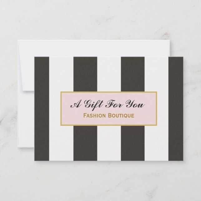 Geschenkgutschein für die Boutique Schwarzweißstre (Vorderseite)