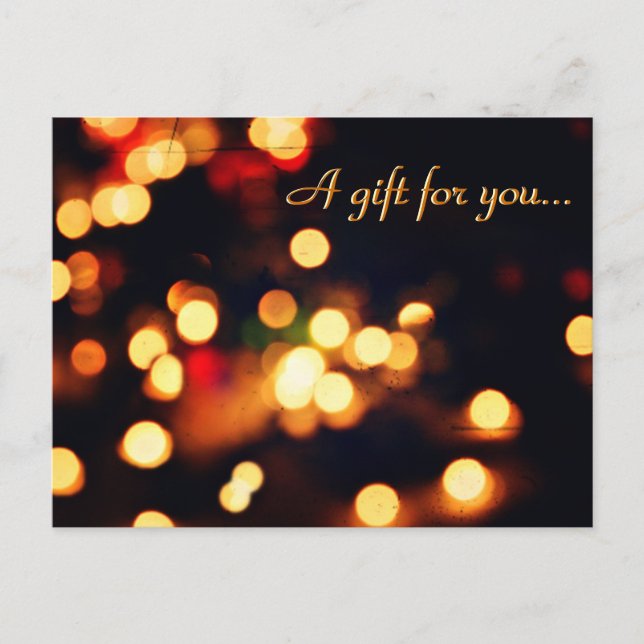 Geschenkgutschein für die Weihnachtsbeleuchtung Postkarte (Vorderseite)