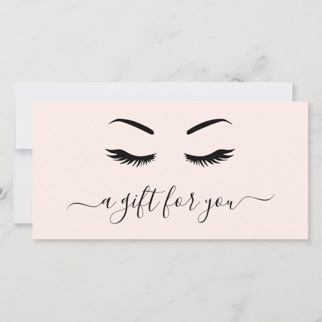 Geschenkgutschein für elegante rosafarbene Lashes (Vorderseite)