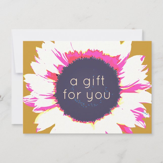 Geschenkgutschein für farbenfrohe Sonnenblumen (Vorderseite)