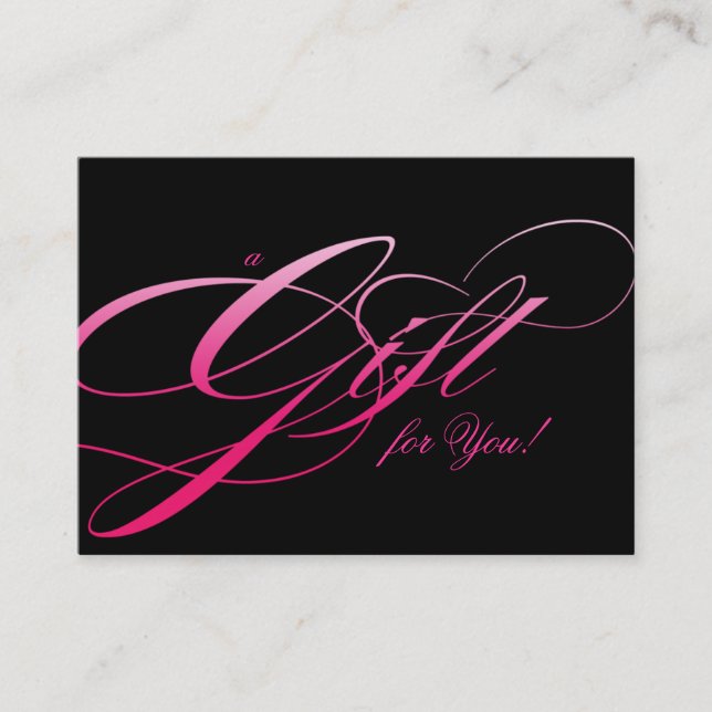 Geschenkgutschein für Friseur Schwarz Rosa Rabattkarte (Vorderseite)