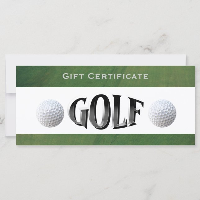 Geschenkgutschein für Golfkurse (Vorderseite)