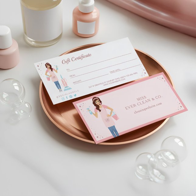 Geschenkgutschein für hübsche weibliche Reinigungs (Pretty Woman Cleaning Services Gift Certificate)