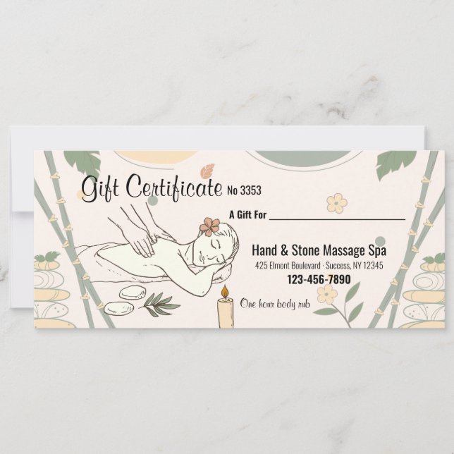 Geschenkgutschein für Massage-Wellness-Center Einladung (Vorderseite)