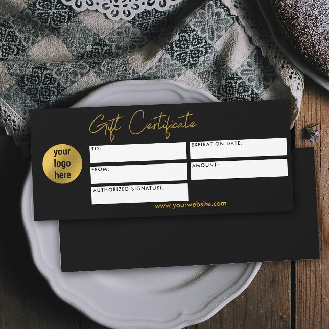 Geschenkgutschein für moderne Business-Logos Schwa (Modern Business Logo Gift Certificate Black Gold)