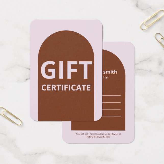 Geschenkgutschein für moderne einfache Earth Tones (Büro)