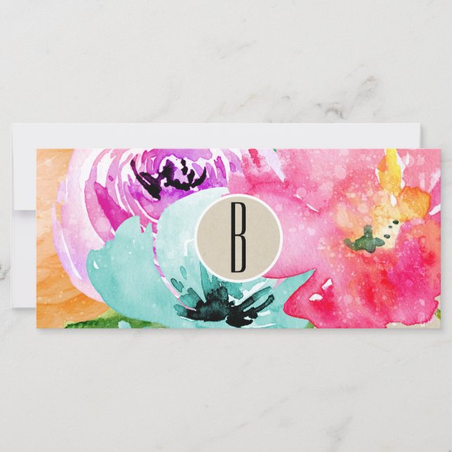 Geschenkgutschein für moderne florale Wasserfarben (Vorderseite)