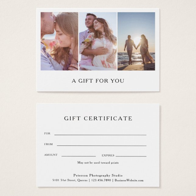 Geschenkgutschein für moderne Fotografie (Vorne & Hinten)