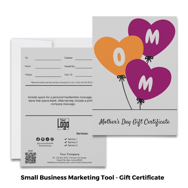 Geschenkgutschein für moderne Muttergottes (Modern Happy Mother's Day Gift Certificate - Gray, Black, Orange, Red)