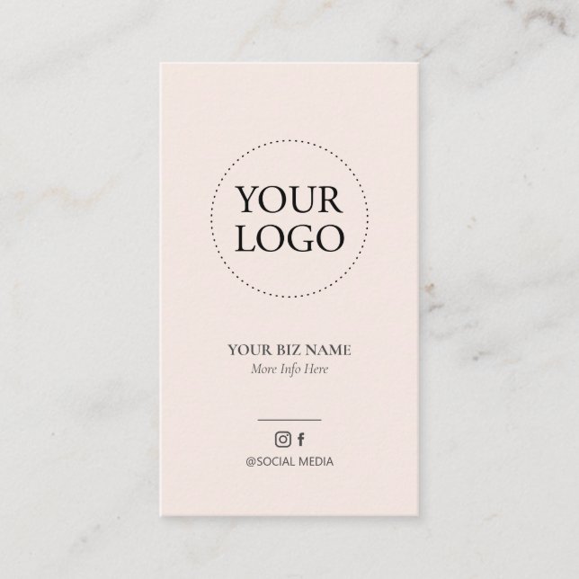 Geschenkgutschein für moderne Rosa-Logo Visitenkarte (Vorderseite)