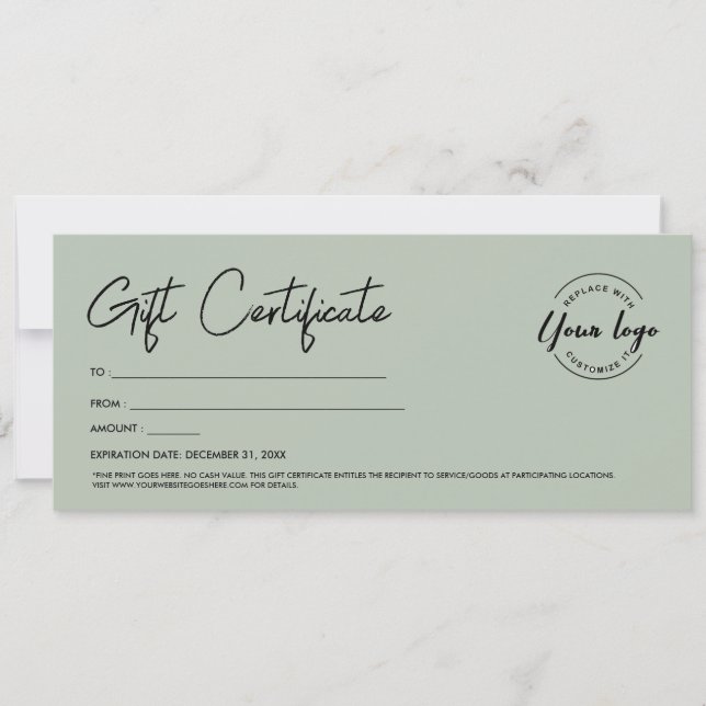 Geschenkgutschein für moderne Skripte mit benutzer Einladung (Vorderseite)