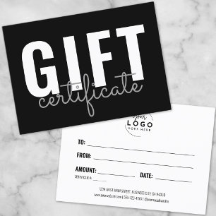 Geschenkgutschein für moderne Skriptlogos Visitenkarte
