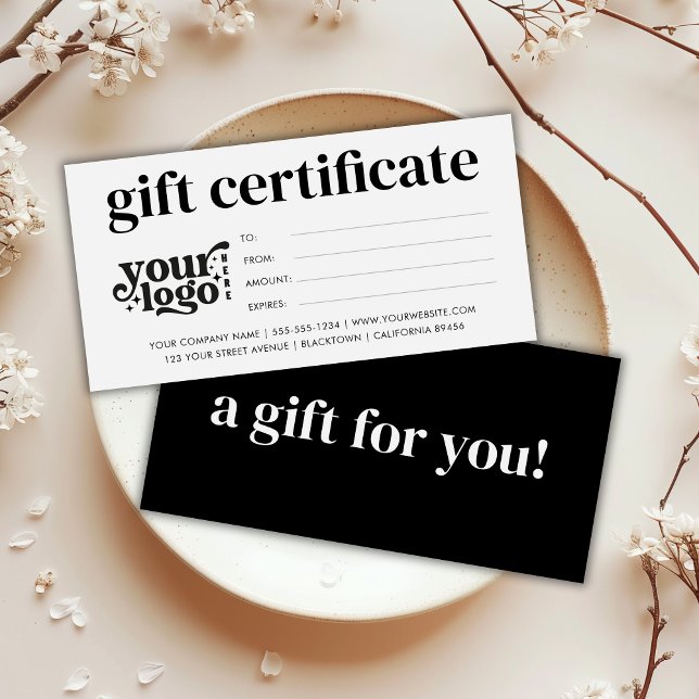 Geschenkgutschein für moderne Unternehmen mit benu (Modern Business Gift Certificate With Custom Logo)