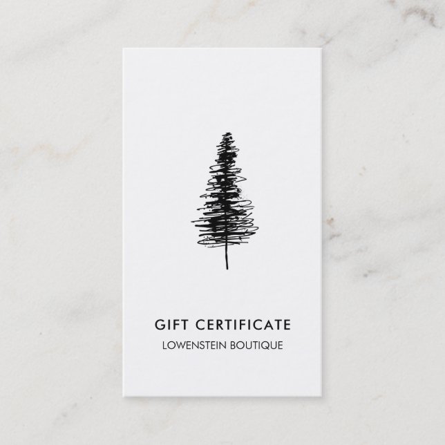 Geschenkgutschein für moderne Weihnachtsbaume Rabattkarte (Vorderseite)