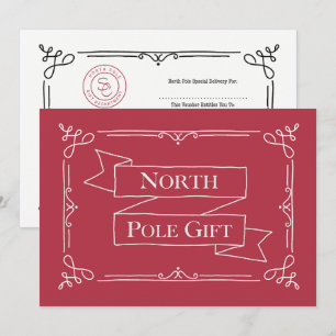 Geschenkgutschein für Nordpol Rot und Weiß Karte