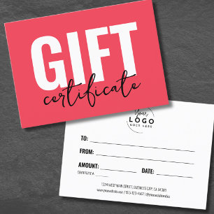 Geschenkgutschein für Red Logos Visitenkarte