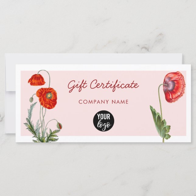 Geschenkgutschein für Red Poppies Business Logo (Vorderseite)