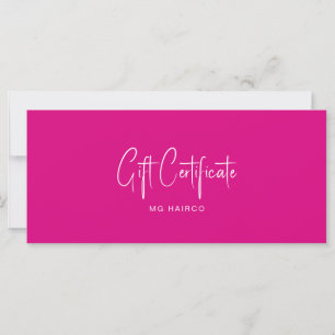 Geschenkgutschein für Salon-Kunden Fuchsia