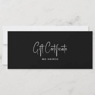 Geschenkgutschein für Salon-Kunden Schwarz