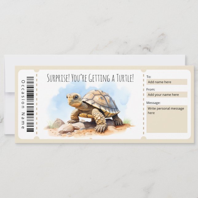 Geschenkgutschein für Schildkrötenliebhaber Einladung (Vorderseite)