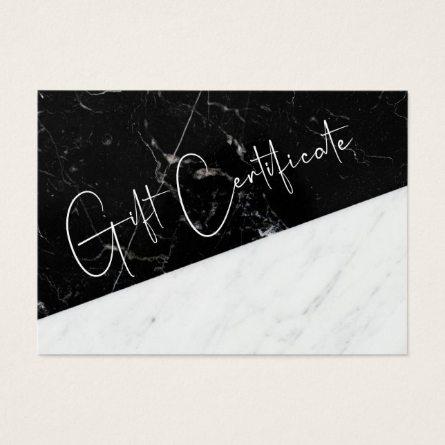 Geschenkgutschein für Schwarz-Weiß-Marmor (Vorderseite)
