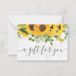 Geschenkgutschein für Sonnenblumen Mitteilungskarte