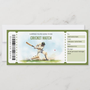 Geschenkgutschein für Überraschen Cricket Match Einladung