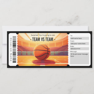 Geschenkgutschein für Überraschungsbasketball Einladung